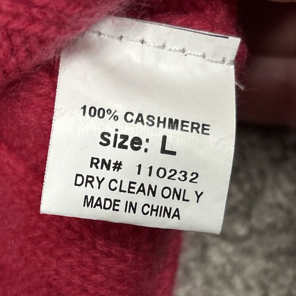 Asha Sweater Womens Large Cashmere Pink Ribbed Turtleneck Top - Picture 4 of 7